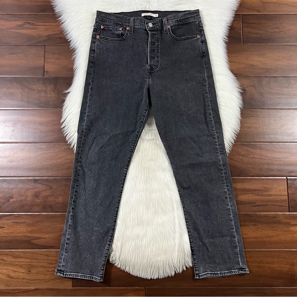 Levi's Size 31 Washed Black Gray Wedgie Straight Denim Jeans